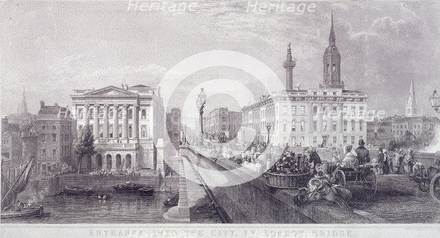 London Bridge (new), London, c1840. Artist: Thomas Higham
