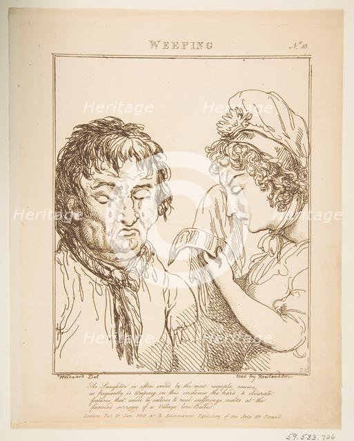 Weeping (Le Brun Travested, or Caricatures of the Passions), January 21, 1800. Creator: Thomas Rowlandson.