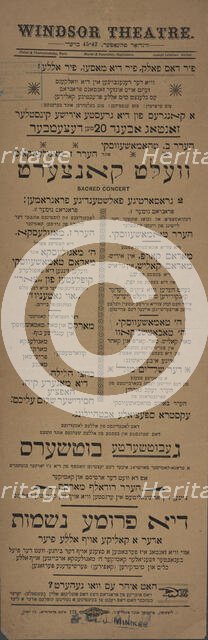 Velt kontsert, c1896 (?). Creator: Windsor Theatre.