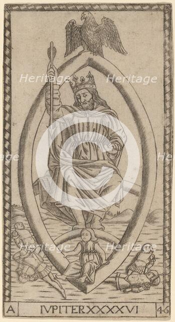 Iupiter (Jupiter), probably c. 1470. Creator: Master of the S-Series Tarocchi.