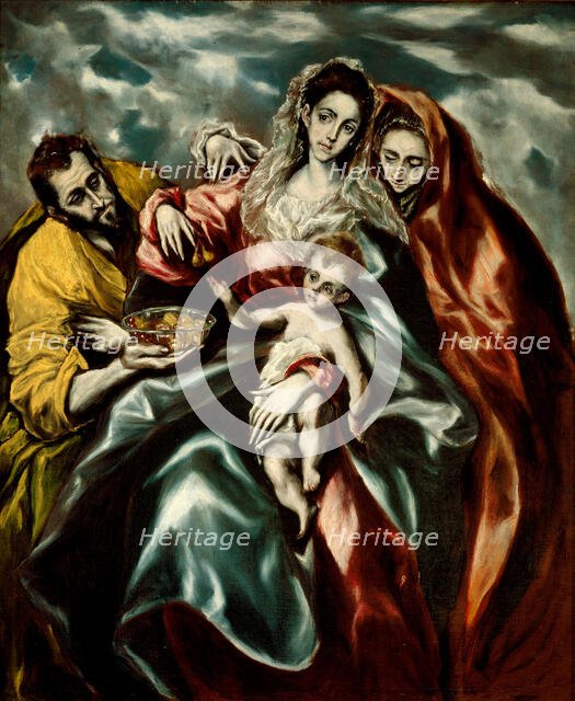 The Holy Family with Mary Magdalene and a Plate of Fruits, 1610-1614. Creator: El Greco, Dominico (1541-1614).