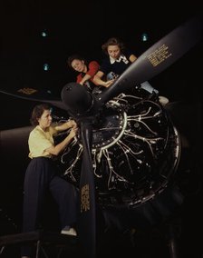 The careful hands of women are trained in...Douglas Aircraft Company, Long Beach, Calif., 1942. Creator: Alfred T Palmer.