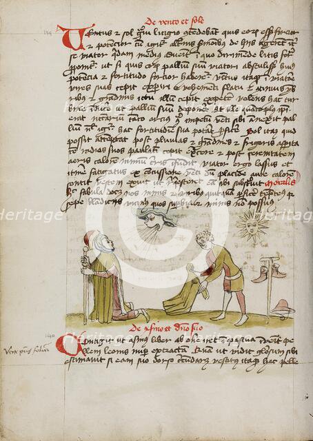 A Personification of Wind Blowing on a Man: The Sun Shining..., third quarter of 15th century. Creator: Unknown.