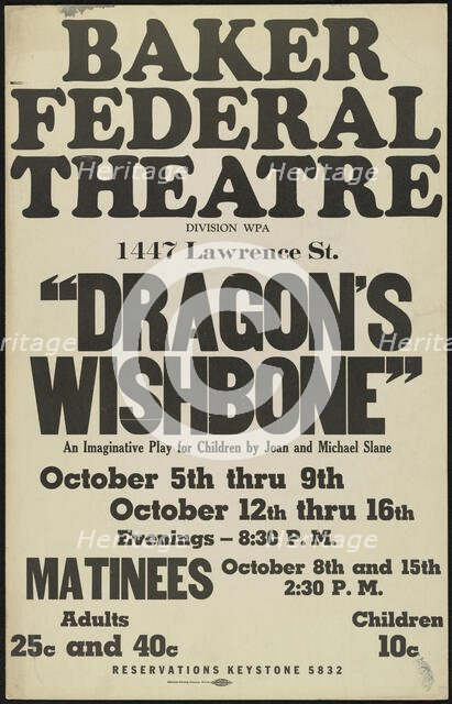 Dragon's Wishbone, Denver, 1938. Creator: Unknown.