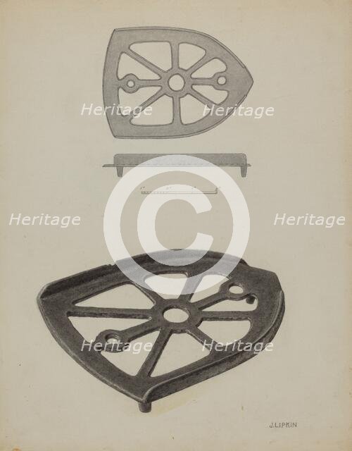 Flat Iron Holder, c. 1939. Creator: Jacob Lipkin.
