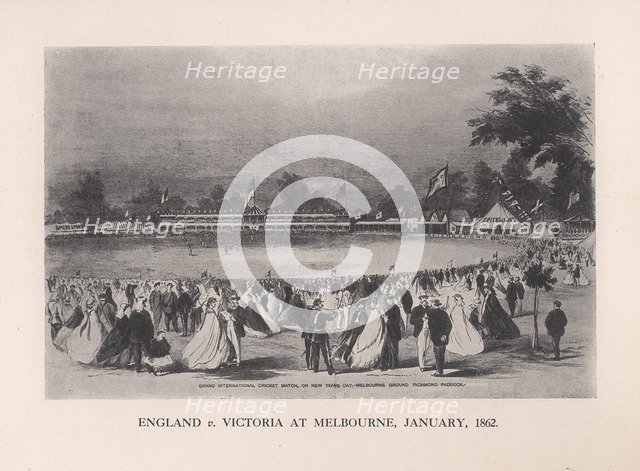 England v Victoria at Melbourne, Australia, January 1862 (1912). Artist: Unknown.