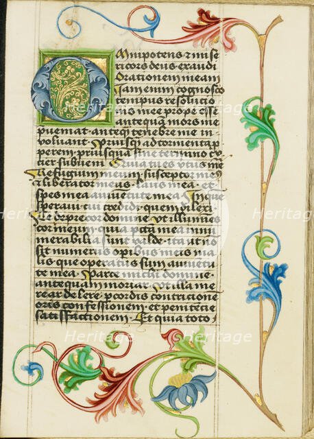 Decorated Initial O; Prayer Book, about 1470-1480. Creator: Workshop of Valentine Noh.