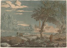 Heroic Landscape with Cart and Goatherd, with San Giorgio Maggiore in the Background, 1744. Creator: John Baptist Jackson.