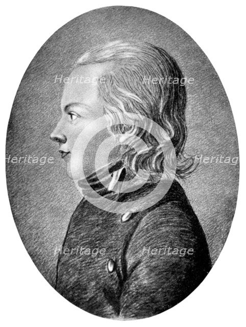 Novalis (Friedrich von Hardenberg), German Romantic poet and novelist, c1800. Artist: Unknown