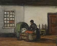 Interior with Cradle, c1900-1920. Creator: Jakob Smits.