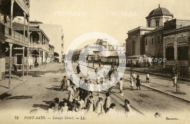 'Port-Said. - Lesseps Street. - LL.', c1918-c1939. Creator: Unknown.
