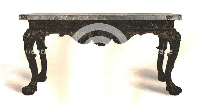 Stained wood table with Scagliola top, 1906. Artist: Shirley Slocombe.