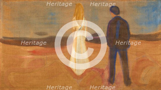 Summer Night. The Lonely Ones (The Reinhardt Frieze), 1906-1907. Creator: Munch, Edvard (1863-1944).