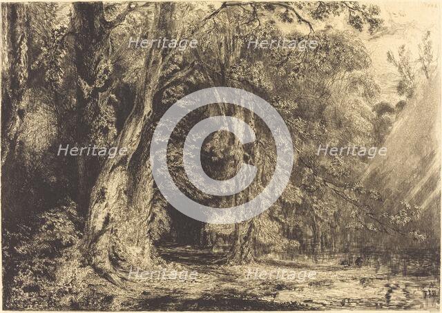 Flooding in the Forest of the Ile Séguin, c. 1833. Creator: Paul Huet.