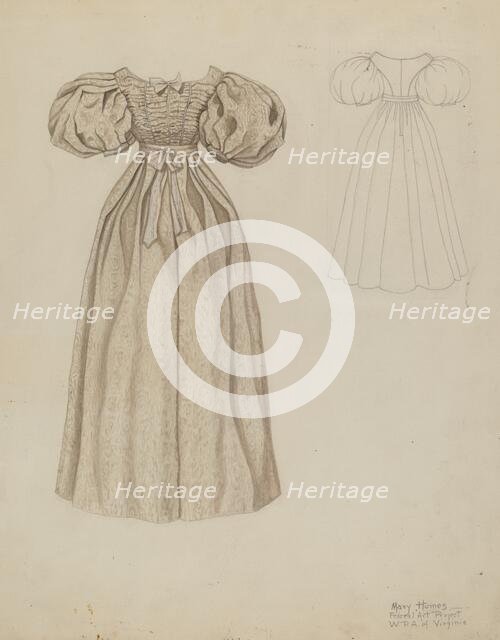 Wedding Dress, c. 1937. Creator: Mary E Humes.