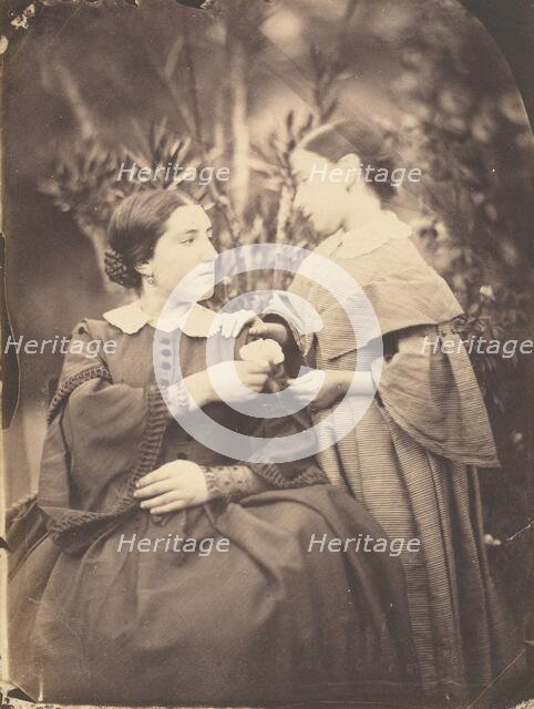 Portrait of Woman and Child, 1855. Creator: Jean-Baptiste Frénet.