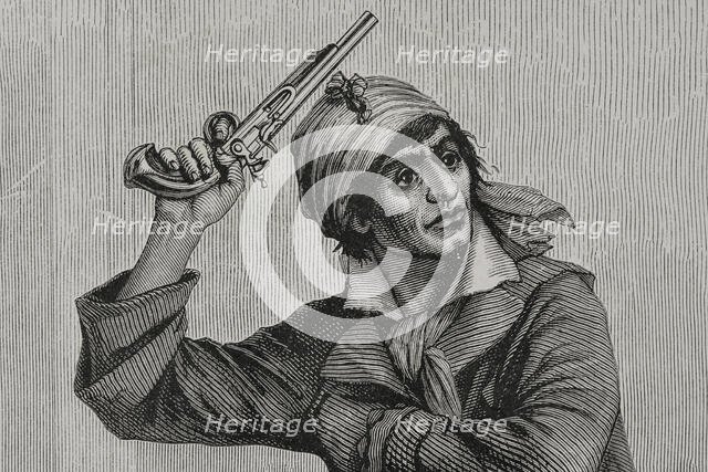 Jean-Paul Marat (1743-1793), French politician, Jacobin leader, 1876.  Creator: Adolphe François Pannemaker.