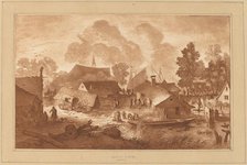 Village with Pond, c. 1782. Creator: Cornelis Brouwer.