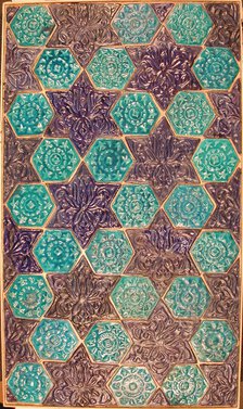 Star- and Hexagonal-Tile Panel, Iran, late 13th-14th century. Creator: Unknown.