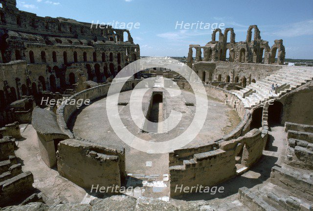 Interior of a Roman colosseum, 3rd century. Artist: Unknown