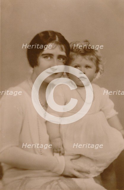 'H.R.H. The Duchess of York and Princess Elizabeth', 1928. Creator: Marcus Adams.