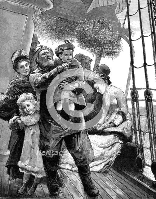 In Sight of Home: Christmas Morning - drawn by A. Emslie, 1880. Creator: Eugène Froment.