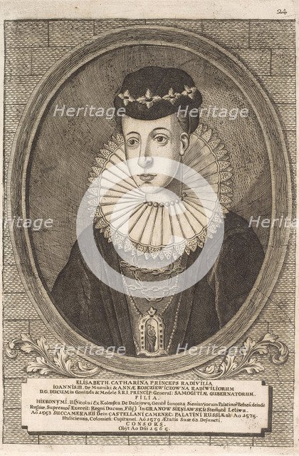 Elzbieta Radziwill (Sieniawski). From: Icones Familiae Ducalis Radivilianae, 1758.