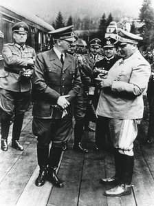 Adolf Hitler and Hermann Goering, Nazi leaders, Germany, 20 April 1941. Artist: Unknown