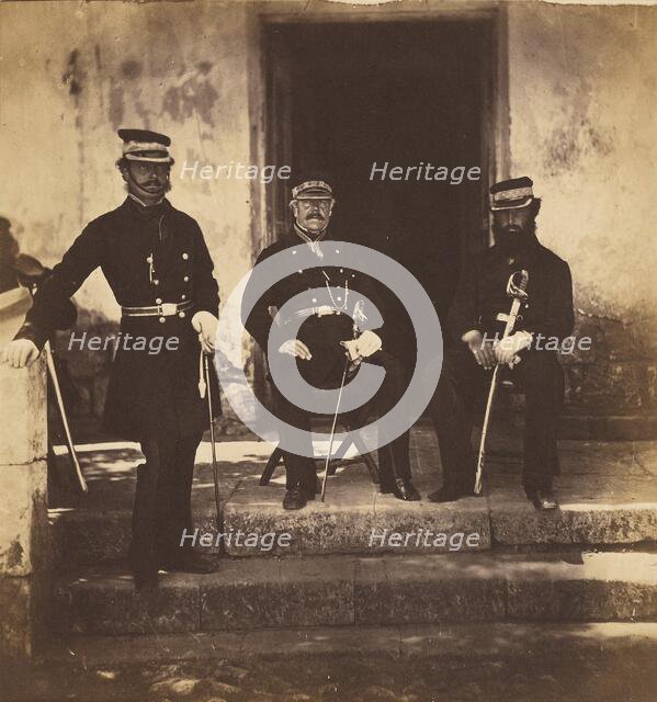 Major General Lockyer, and Two of his Staff, 1855. Creator: Roger Fenton.