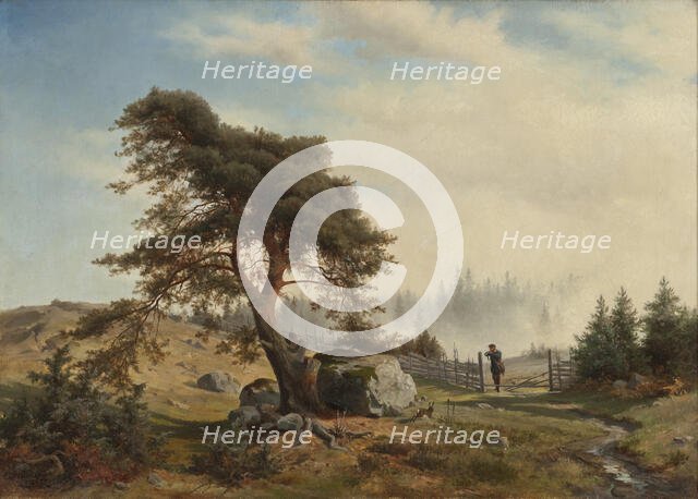 Landscape with Hunters, 1852. Creator: Wilhelm von Mörner.