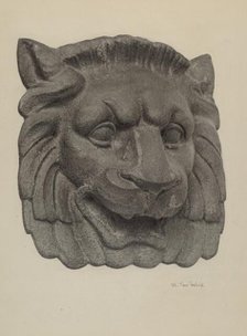 Muzzle of a Lion (one of pair), c. 1940. Creator: Maurice Van Felix.