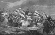 'Drake Attacking the Spanish Treasure Ship', c1578, (c1880). Artist: Unknown.