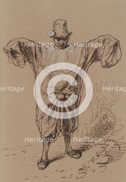 Man in a Clown Suit, 1852-1866. Creator: Paul Gavarni.