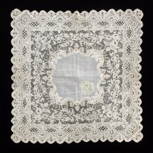 Handkerchief, French, third quarter 19th century. Creator: Unknown.