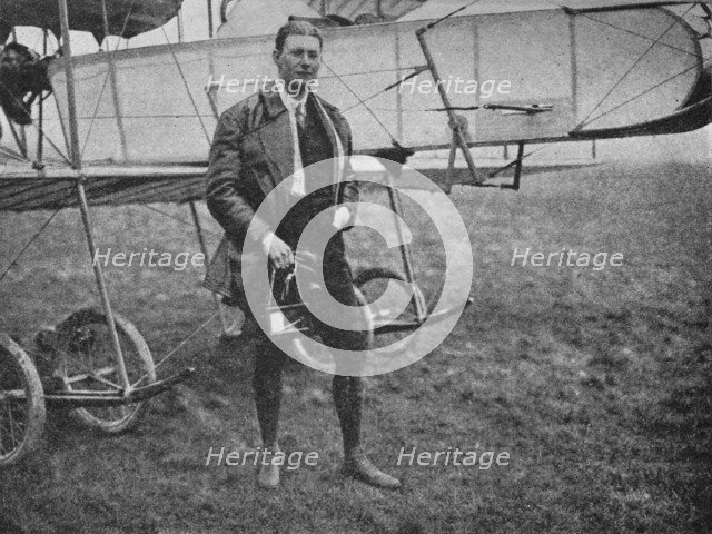 Mr Gordon Bell, who flew more different types than any other pilot of his time, 1913 (1934). Artist: Flight Photo.
