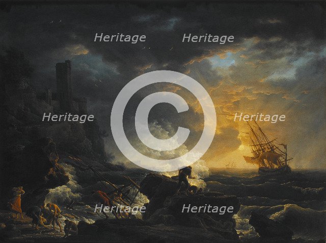 Shipwreck, Second Half of the 18th cen.. Artist: Vernet, Claude Joseph (1714-1789)
