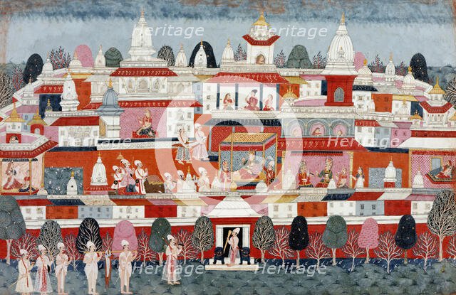 The Presentation of the Fish to Sambara, Folio from a Bhagavata Purana..., between 1775 and 1800. Creator: Unknown.