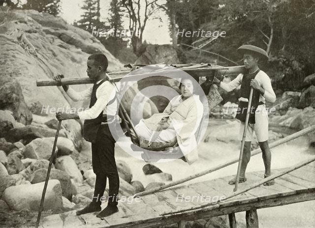 'Travelling by Yama-Kago in the Hakone Mountains', 1910. Creator: Herbert Ponting.