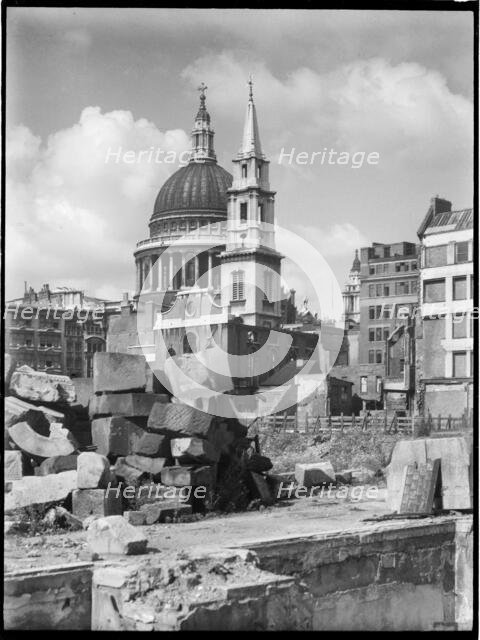 St Paul's Cathedral, St Paul's Churchyard, City of London, City of London, GLA, 1941-1945. Creator: Charles William  Prickett.