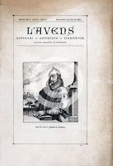 Cover of the illustrated monthly magazine 'L'Avens', number 6, June 30, 1890, published in Barcel…