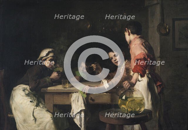 Les joueurs de cartes, c.1897. Creator: Claude Joseph Bail.