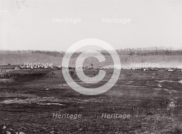 [Maneuvers, Union Cavalry, Winter Quarters]. Brady album, p. 127, 1861-65. Creator: Unknown.