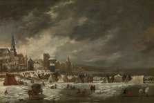 The Frozen Scheldt in Antwerp, 1670. Creator: Jan Peeters.