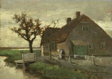 Farmhouse on a canal, 1870-1903.  Creator: Jan Hendrik Weissenbruch.