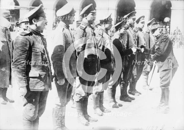 Gen. Cousin decorating Russians, 1915. Creator: Bain News Service.