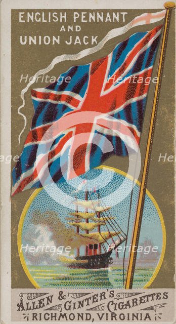 Royal Standard, Great Britain, from Flags of All Nations, Series 1 (N9) for Allen & Ginter..., 1887. Creator: Allen & Ginter.