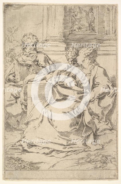 The Holy Family with Scriptural Scene in Background. Creator: Guido Reni.
