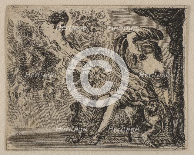Jupiter and Semele, from 'Game of Mythology' (Jeu de la Mythologie), 1644. Creator: Stefano della Bella.