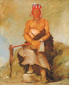 A'h-sha-la-cóots-ah, Mole in the Forehead, Chief of the Republican Pawnee, 1832. Creator: George Catlin.