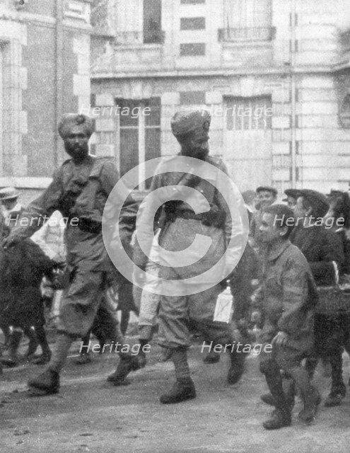 Soldiers from the British Indian Army, France, c1915. Artist: Unknown